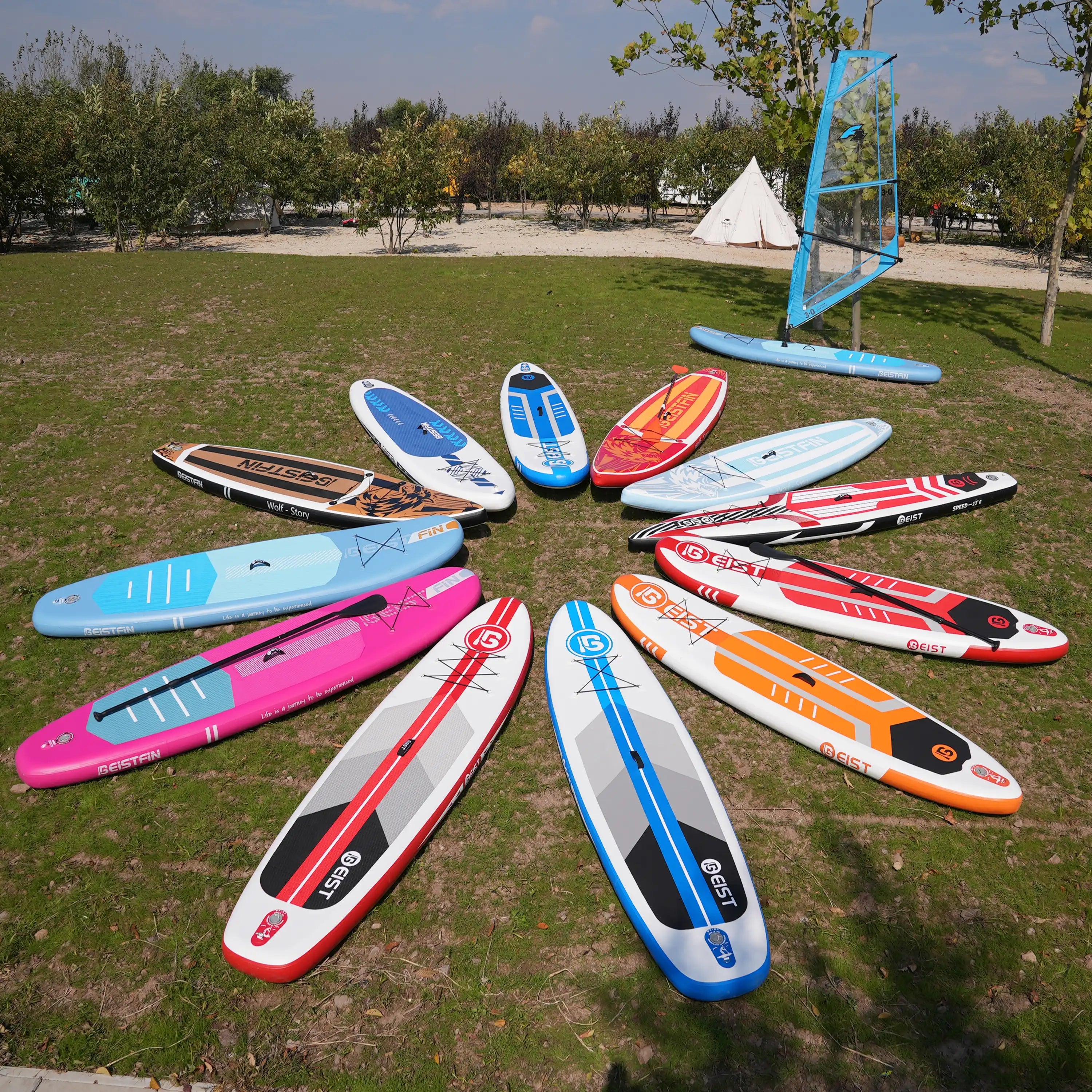 Blue Inflatable Paddle Board