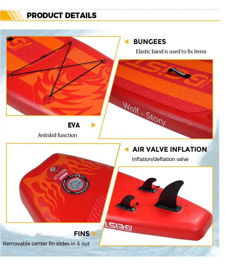 11'6 Wolf Red inflatable paddle board