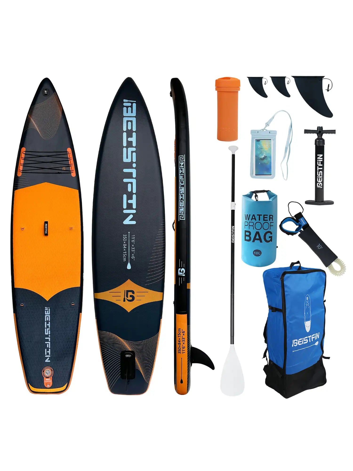 11'6 Blue Black inflatable paddle board