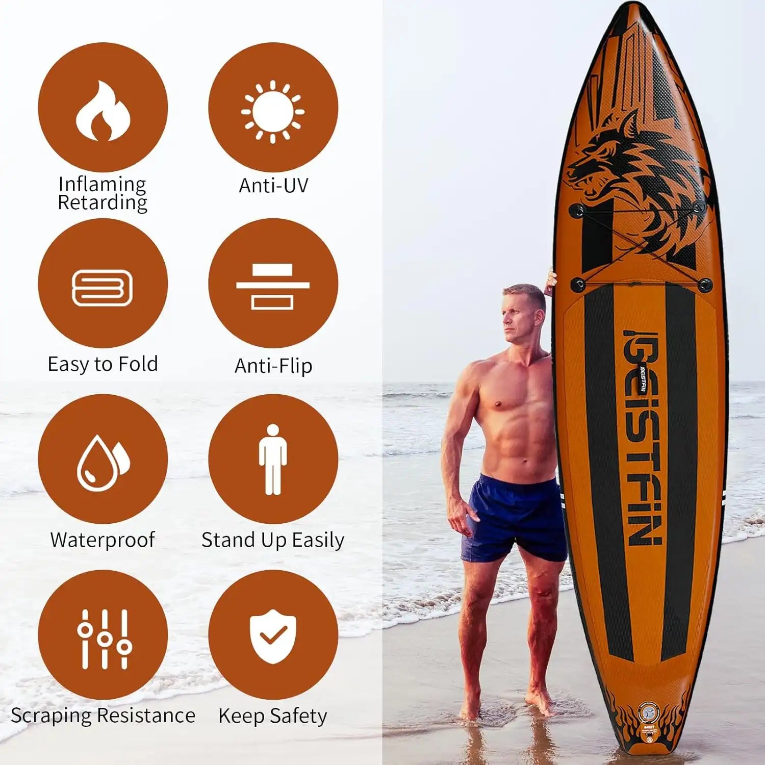 Wolf Wheat  Inflatable Paddle Board