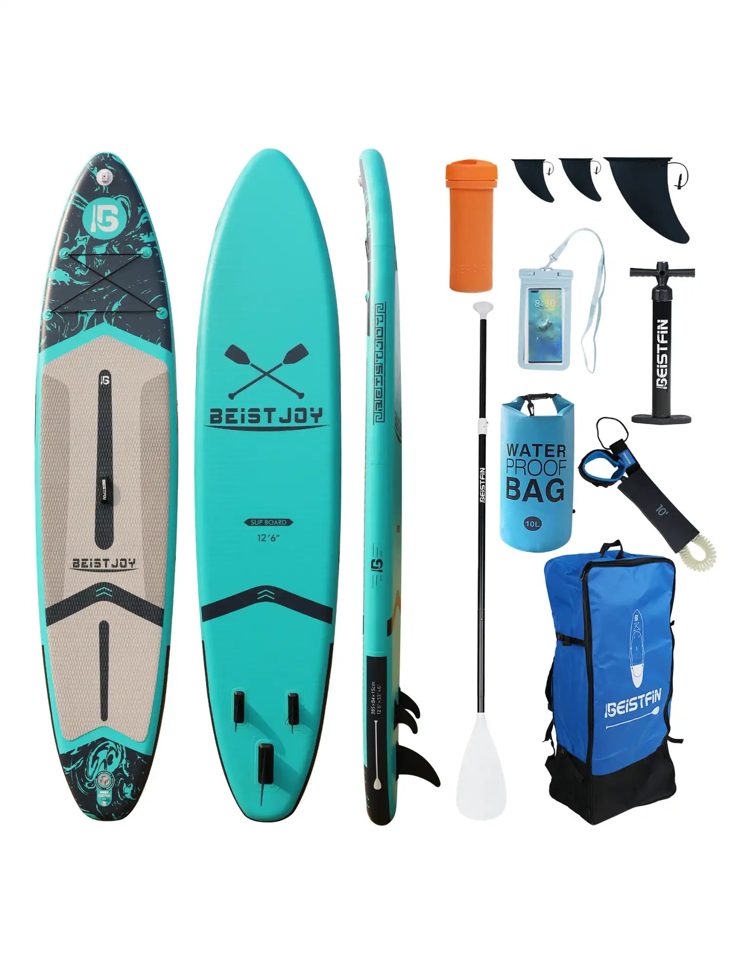 12'6 Light Blue inflatable paddle board